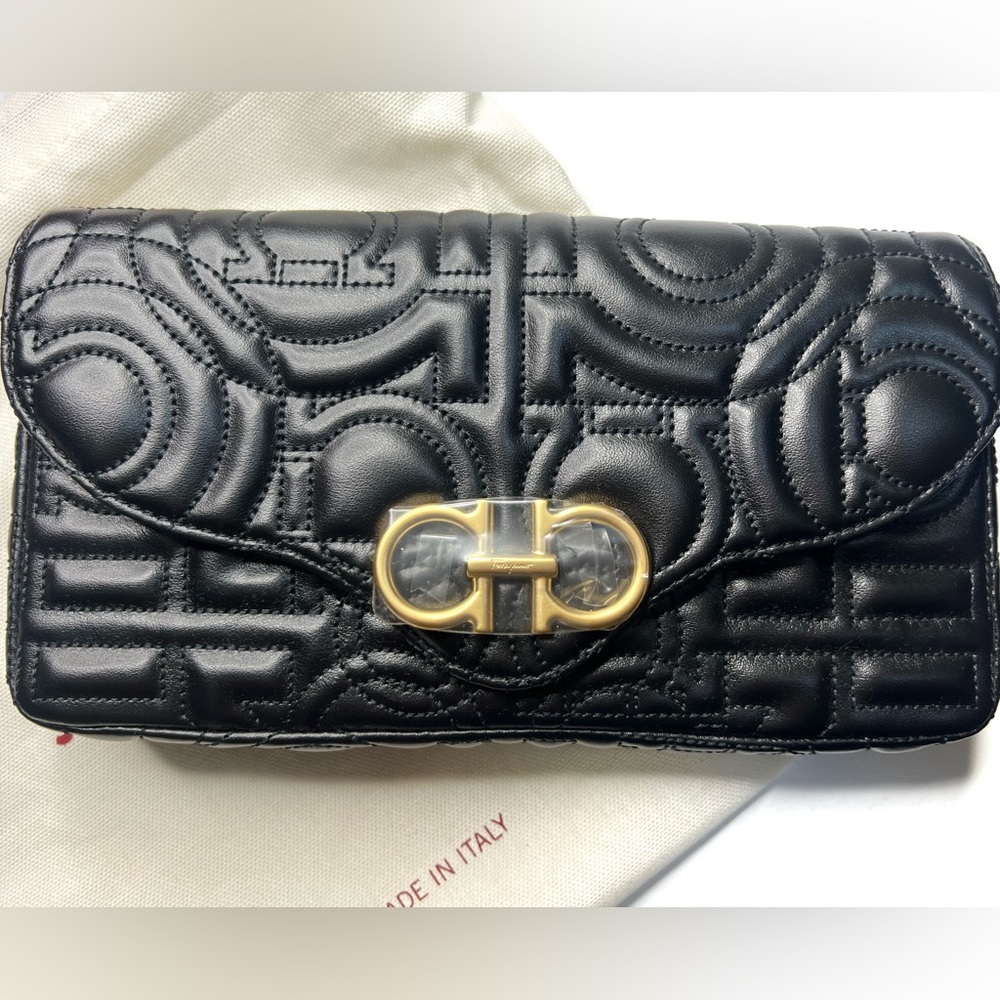 Ferragamo Quilting Minibag**Brand New**Made in Italy**7.75"W x 6"H x 3.25"D